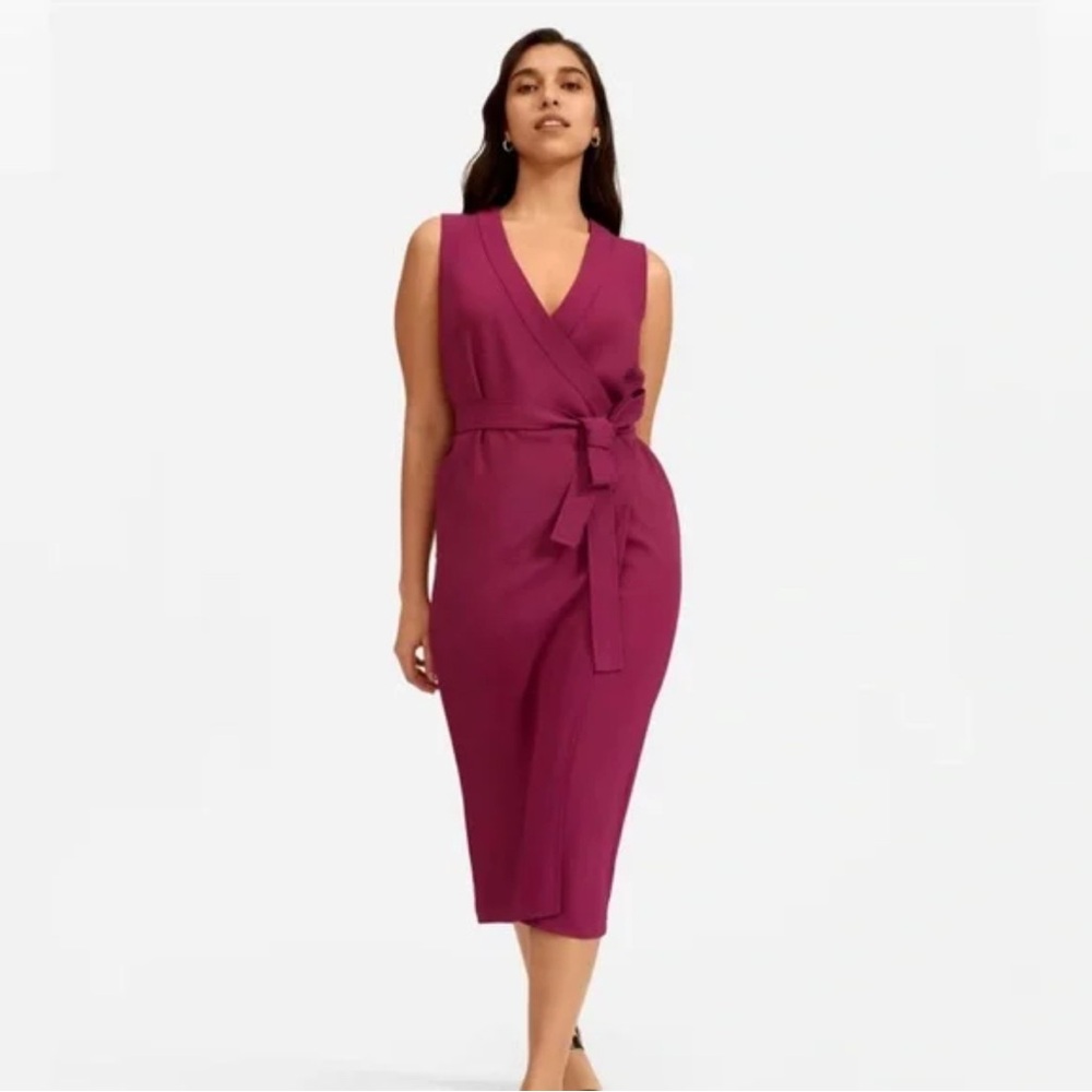 Everlane Japanese GoWeave Midi Wrap Dress
